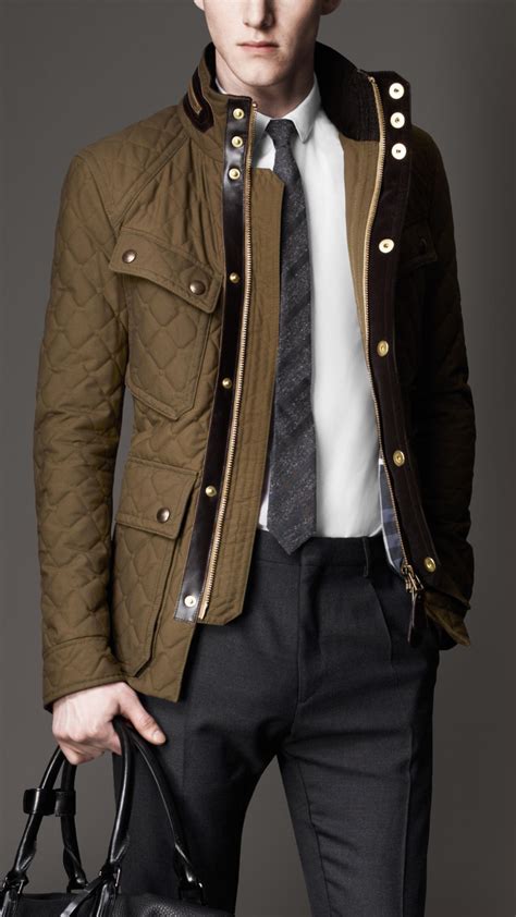 wax jacket burberry|Burberry quilted jackets for men.